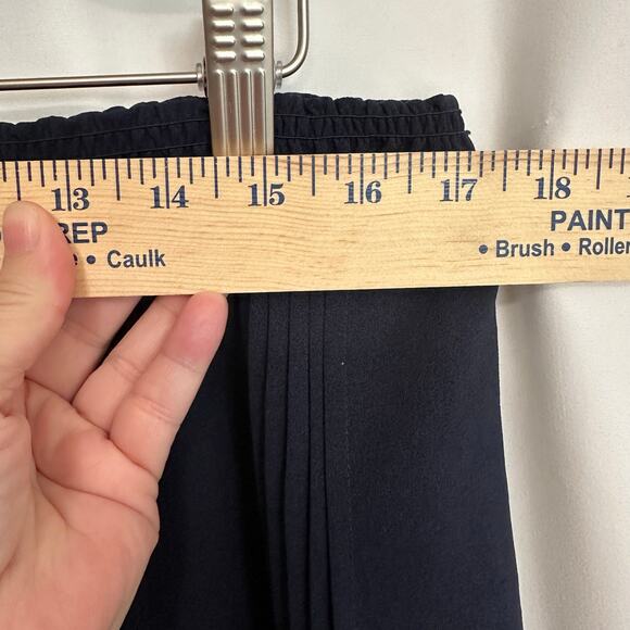 Cremieux Navy Blue Ruffle Pintucked Skirt Large Feminine Flouncy‎ Office Church - Picture 7 of 8